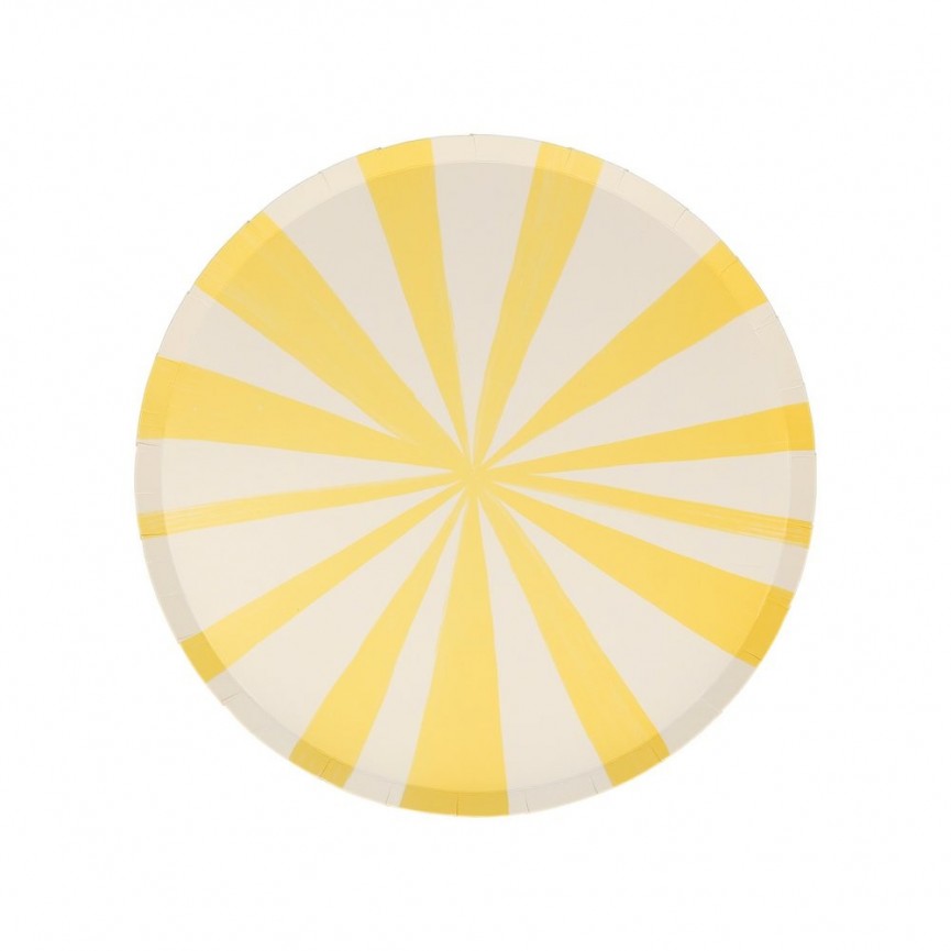 8 Yellow Stripe Side Plates Meri Meri