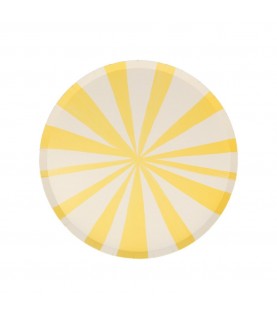 8 Yellow Stripe Side Plates Meri Meri