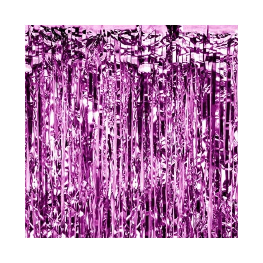 Purple Foil Fringe Party Curtain