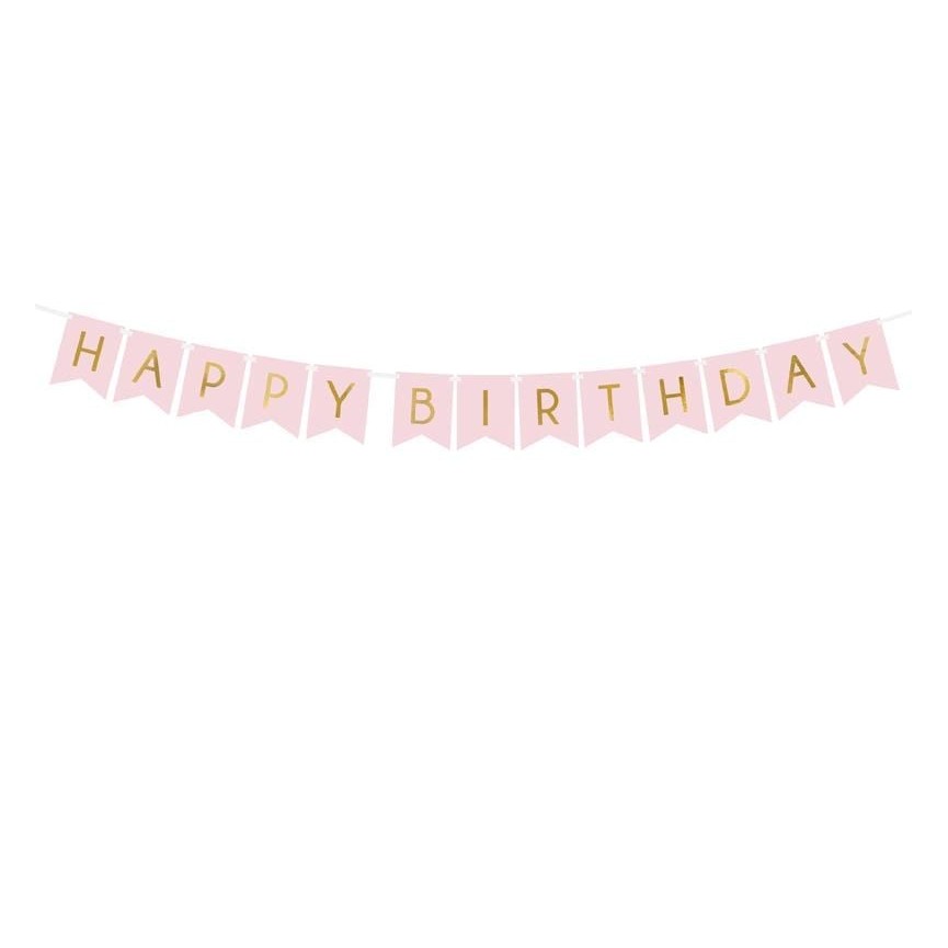 Pink DIY Happy Birthday Garland