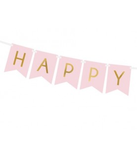 Happy Birthday Girlande in Regenbogenfarbe Pink