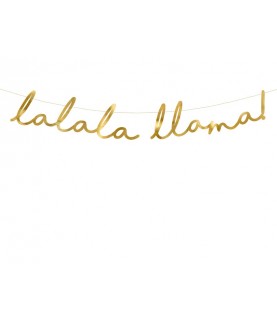 Gold Lalala Llama Banner