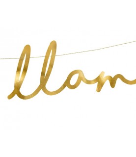 Gold Lalala Llama Banner