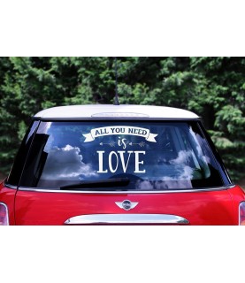 Autocollant pour Voiture "All you need is Love"