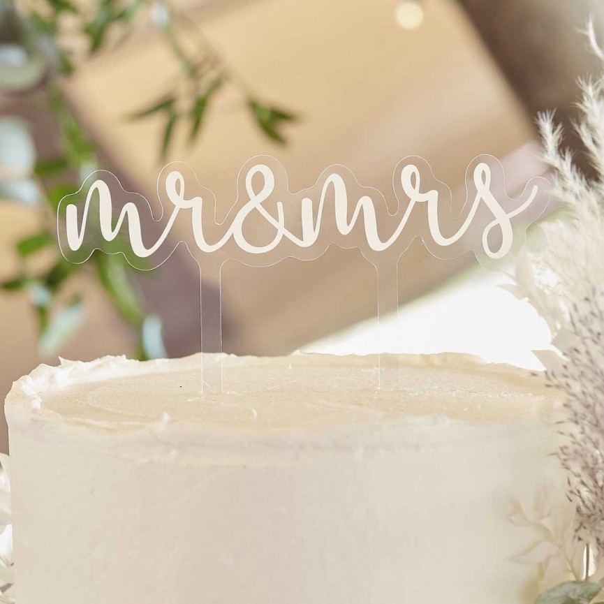 Décoration Gâteau de Mariage en Acrylique "Mr & Mrs"