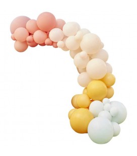 Luftballonbogen in gedämpften Pastelltönen (Bausatz)
