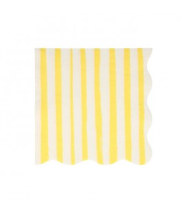 16 Yellow Stripe Large Napkins Meri Meri