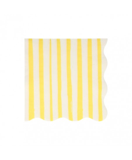 16 Yellow Stripe Large Napkins Meri Meri