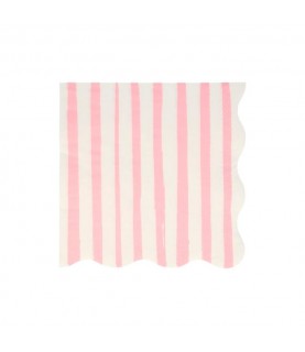 16 Pink Stripe Large Napkins Meri Meri