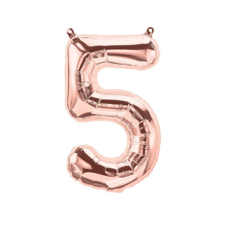 Ballon Mylar Rose Gold Chiffre 5