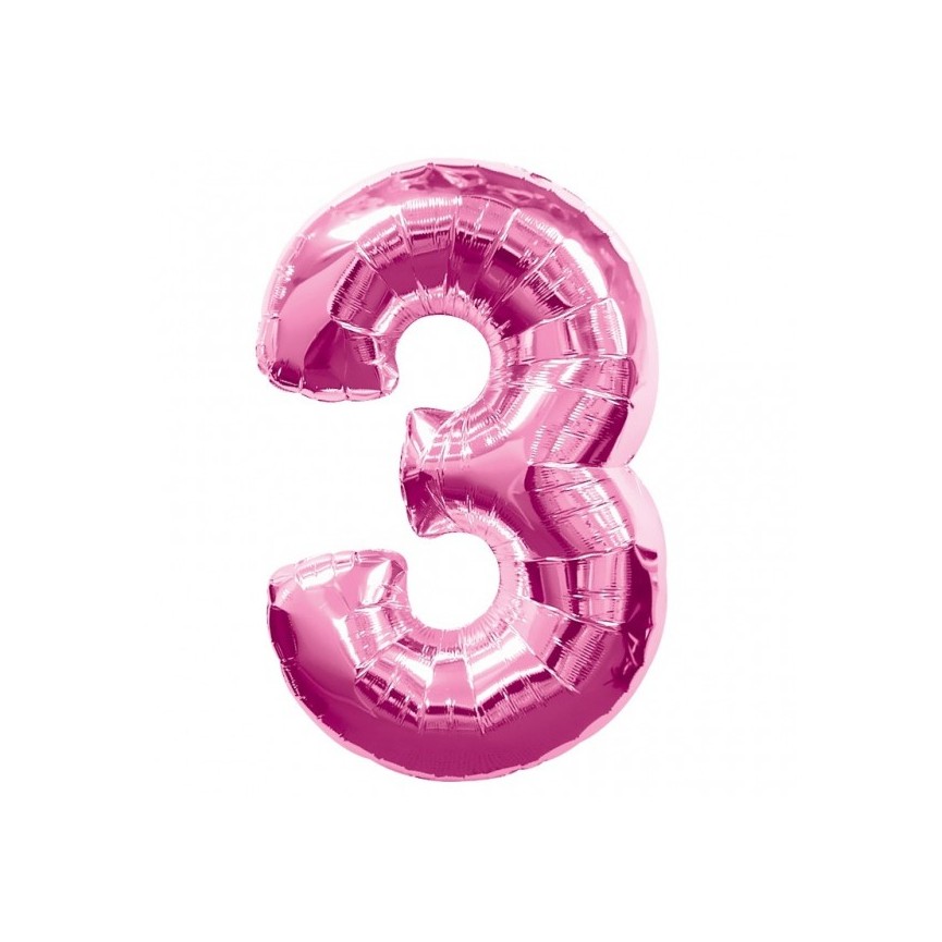 Pink Mylar Ballon Number 3