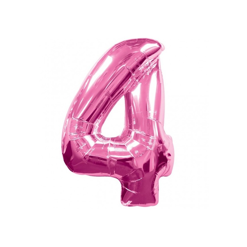 Ballon Mylar Rose Chiffre 4