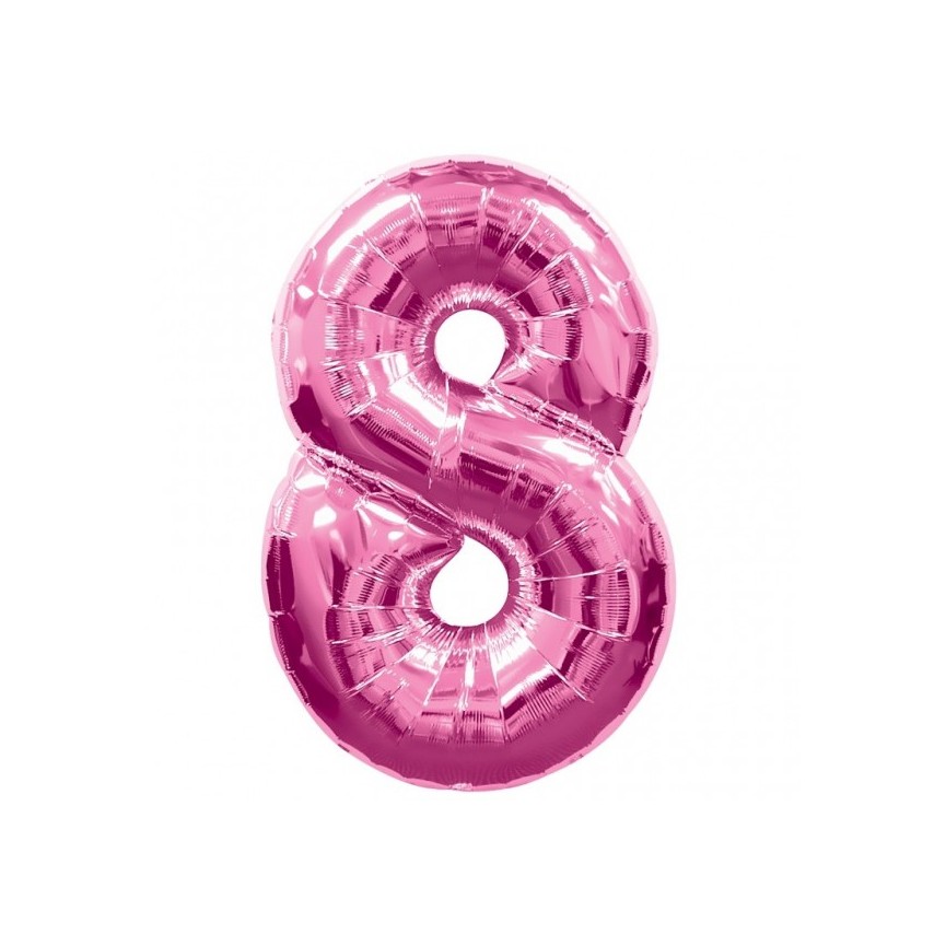 Pink Mylar Ballon Number 8