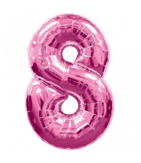 Pink Mylar Ballon Number 8