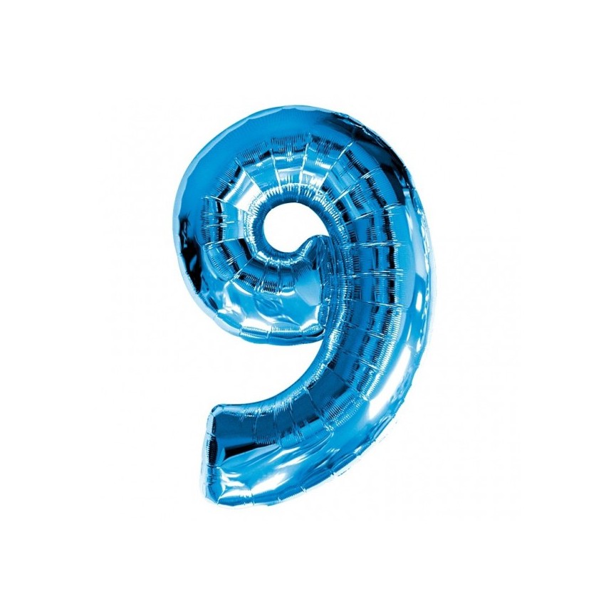 Ballon Mylar Chiffre Bleu 9