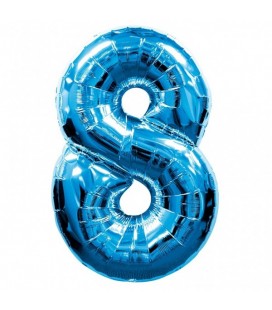 Ballon Mylar Bleu Chiffre 8