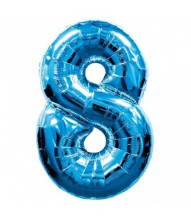 Blue Mylar Ballon Number 8