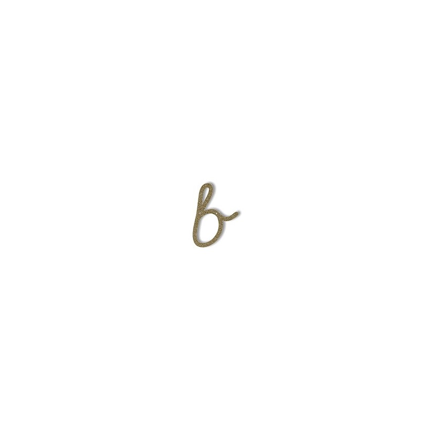 Acrylic Gold Glitter Letter B