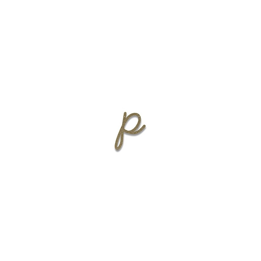 Acrylic Gold Glitter Letter P