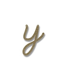 Acrylic Gold Glitter Letter Y