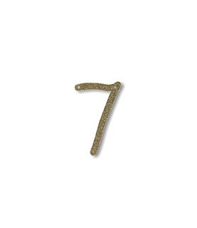 Acrylic Gold Glitter Number 7