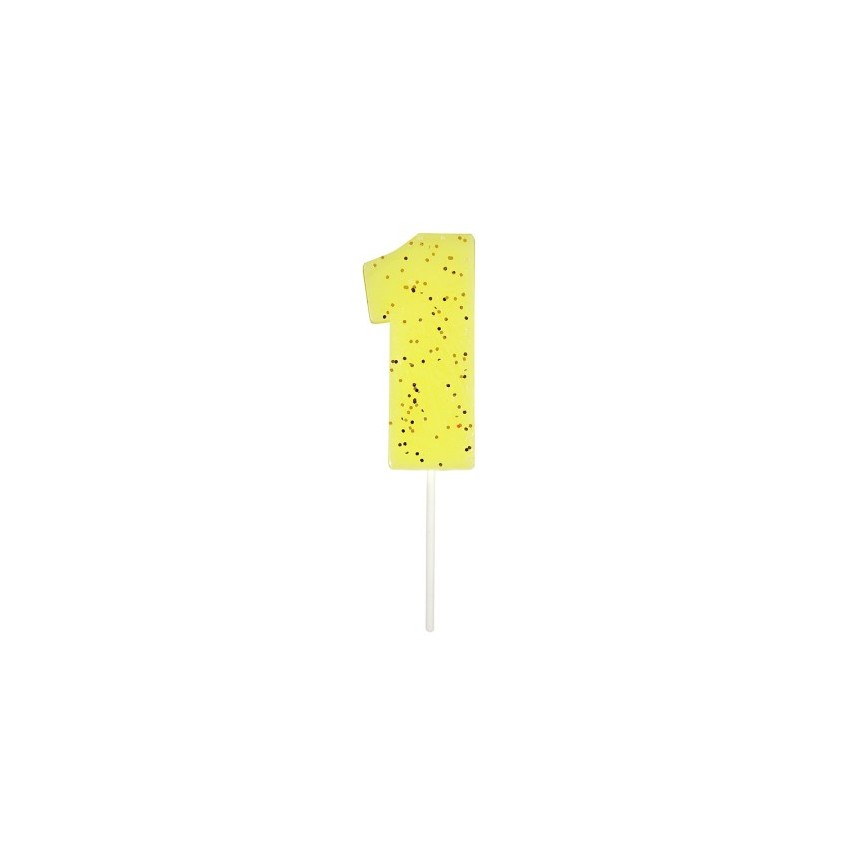 Number 1 Yellow Candle