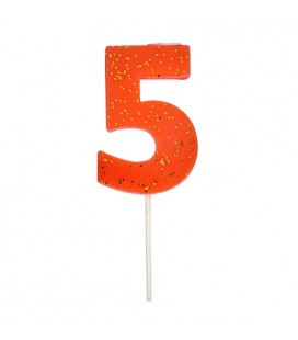 Number 5 Coral Candle
