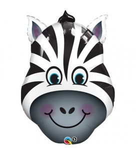 Zebra Head Mylar Balloon