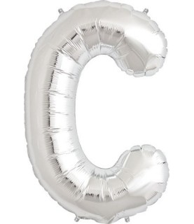 Silberner Folienluftballon "C"