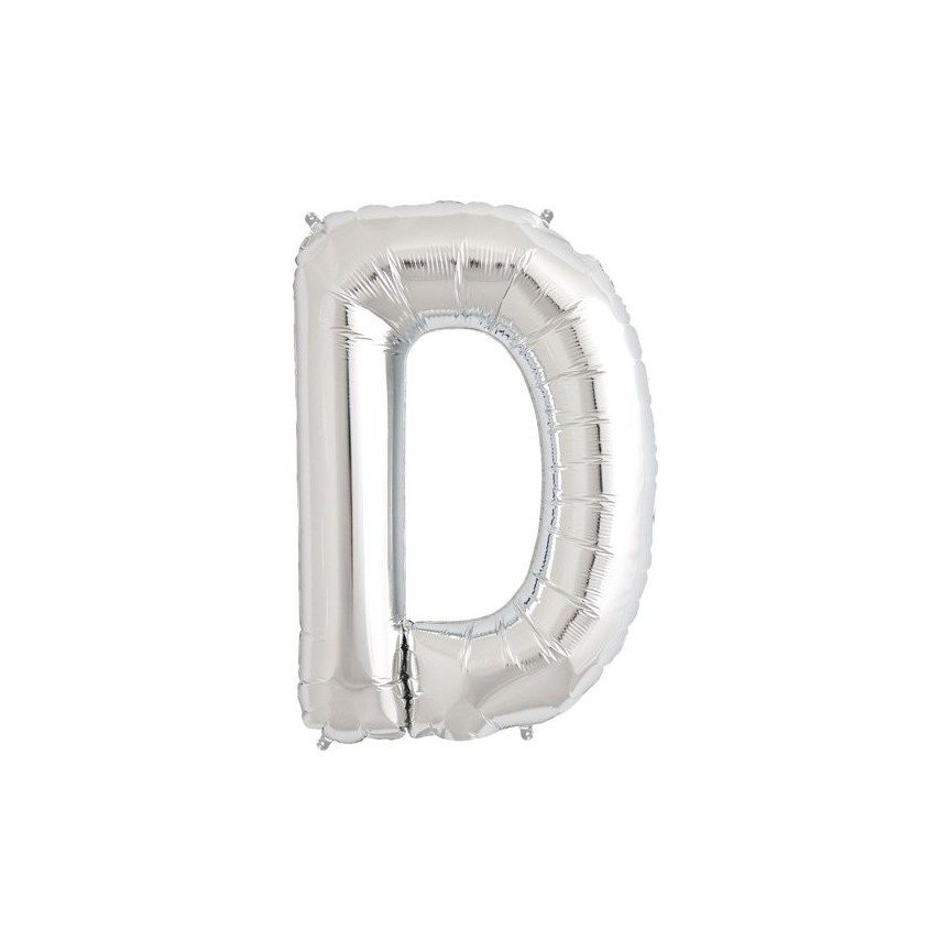 Silver D Mylar Balloon