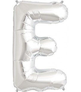 Silberner Folienluftballon "E"