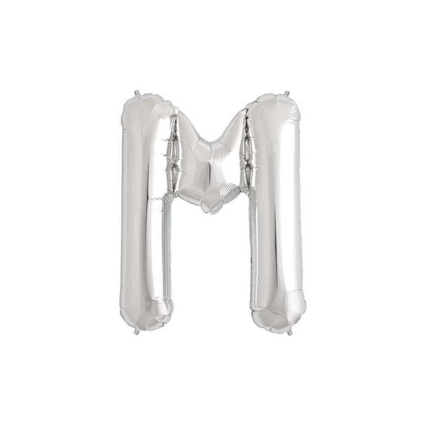 Silberner Folienluftballon "M"