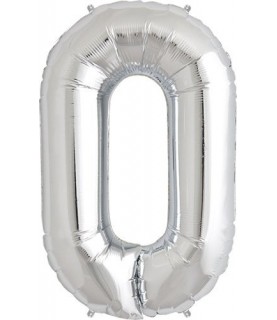 Silberner Folienluftballon "O"