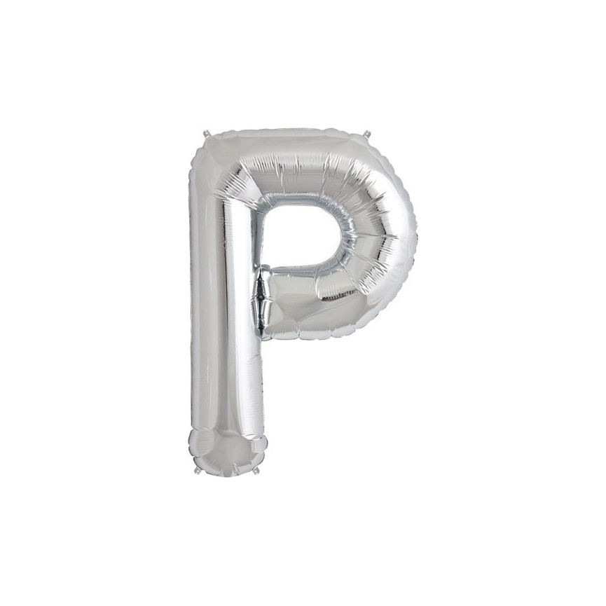 Silver P Mylar Balloon