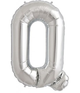 Silberner Folienluftballon "Q"
