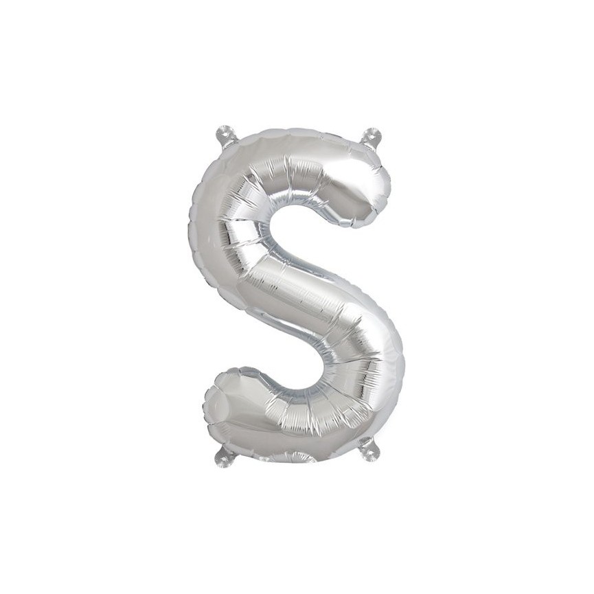 Silver S Mylar Balloon