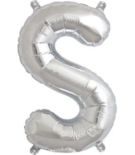 Silberner Folienluftballon "S"