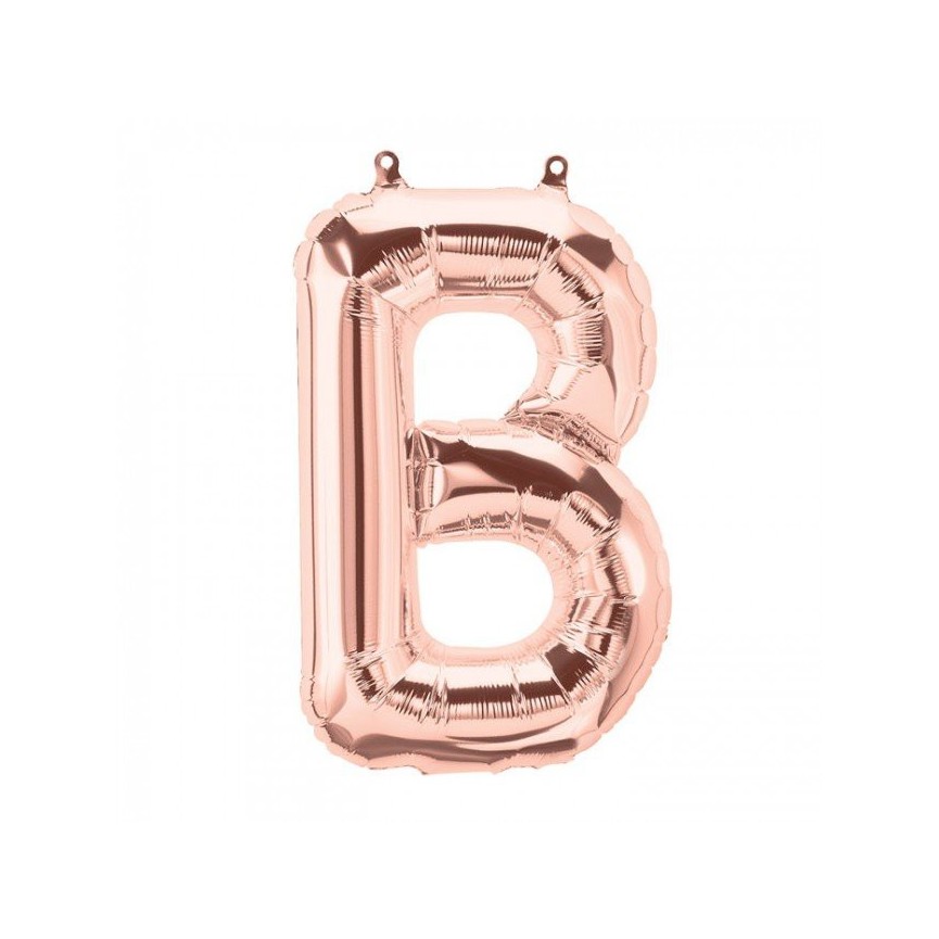 Rose Gold B Mylar Balloon