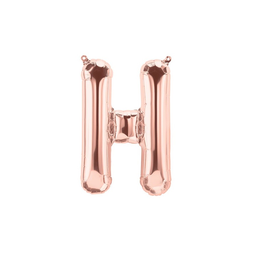 Rose Gold H Mylar Balloon