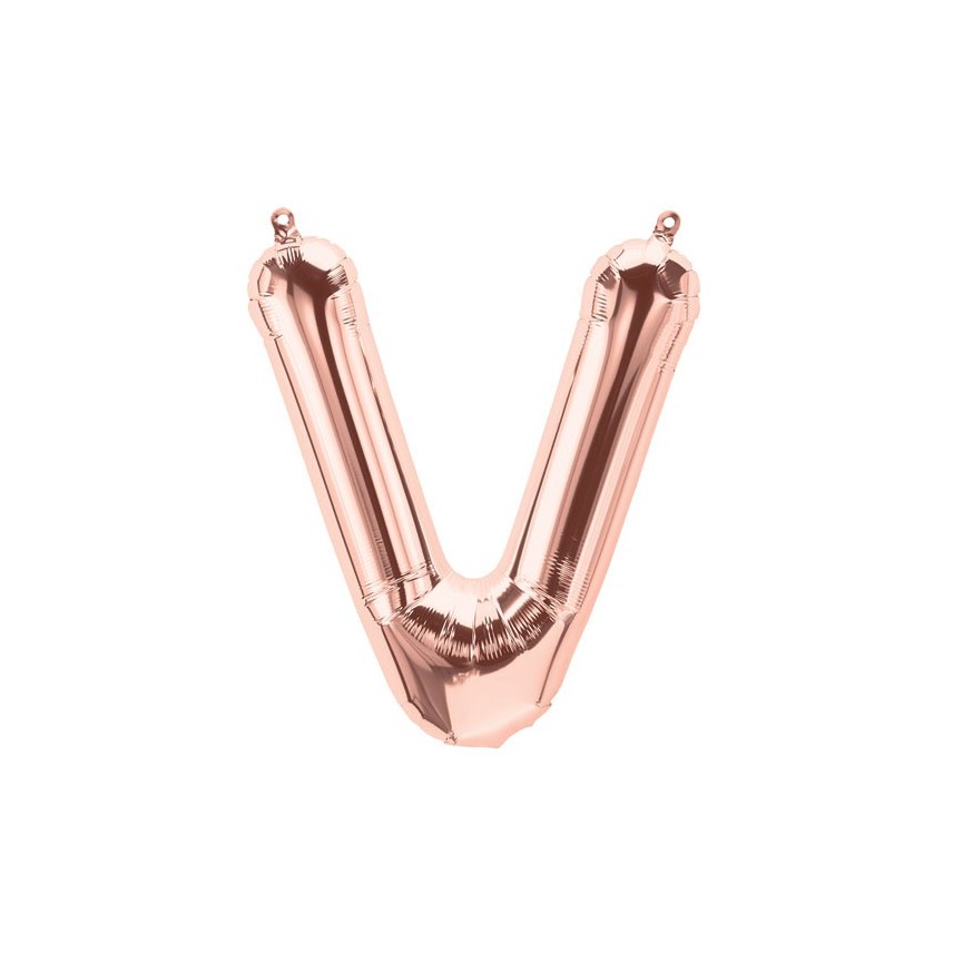 Rose Gold Folienluftballon "V" Rose Gold Folienluftballon "V"
