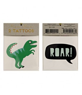2 Roar Dino Temporary Tattoos