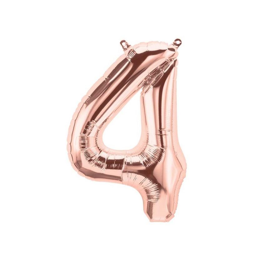 Ballon Mylar Rose Gold Chiffre 4