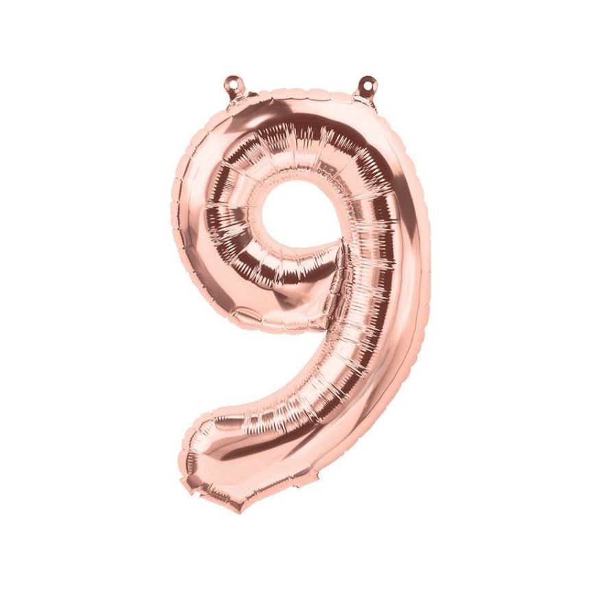 Ballon Mylar Chiffre Rose Gold 9