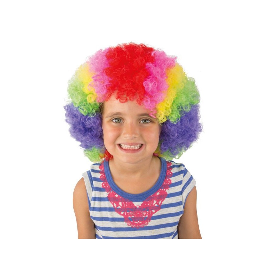 Multicolored Pop Clown Wig for kids