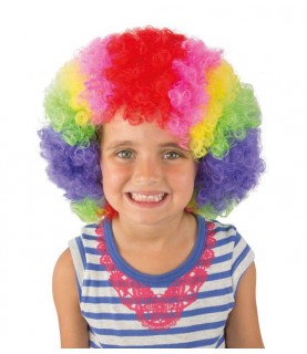 Multicolored Pop Clown Wig for kids