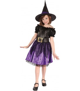 Witch kids costume black & purple