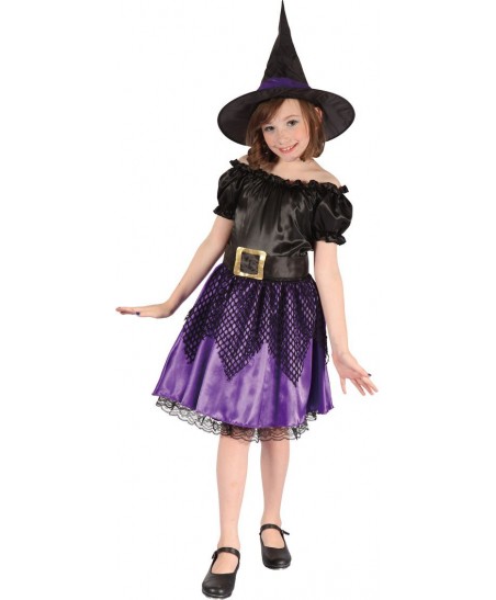 Hexen-Kinderverkleidung schwarz & lila