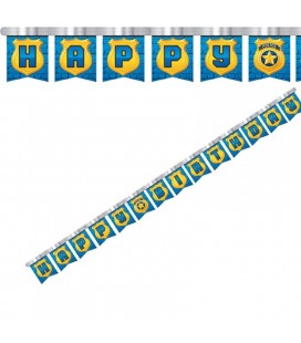 Police Party Happy Birthday Banner