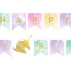 Unicorn Sparkle Happy Birthday Banner