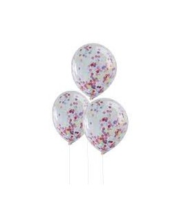 5 Confetti Party Balloons